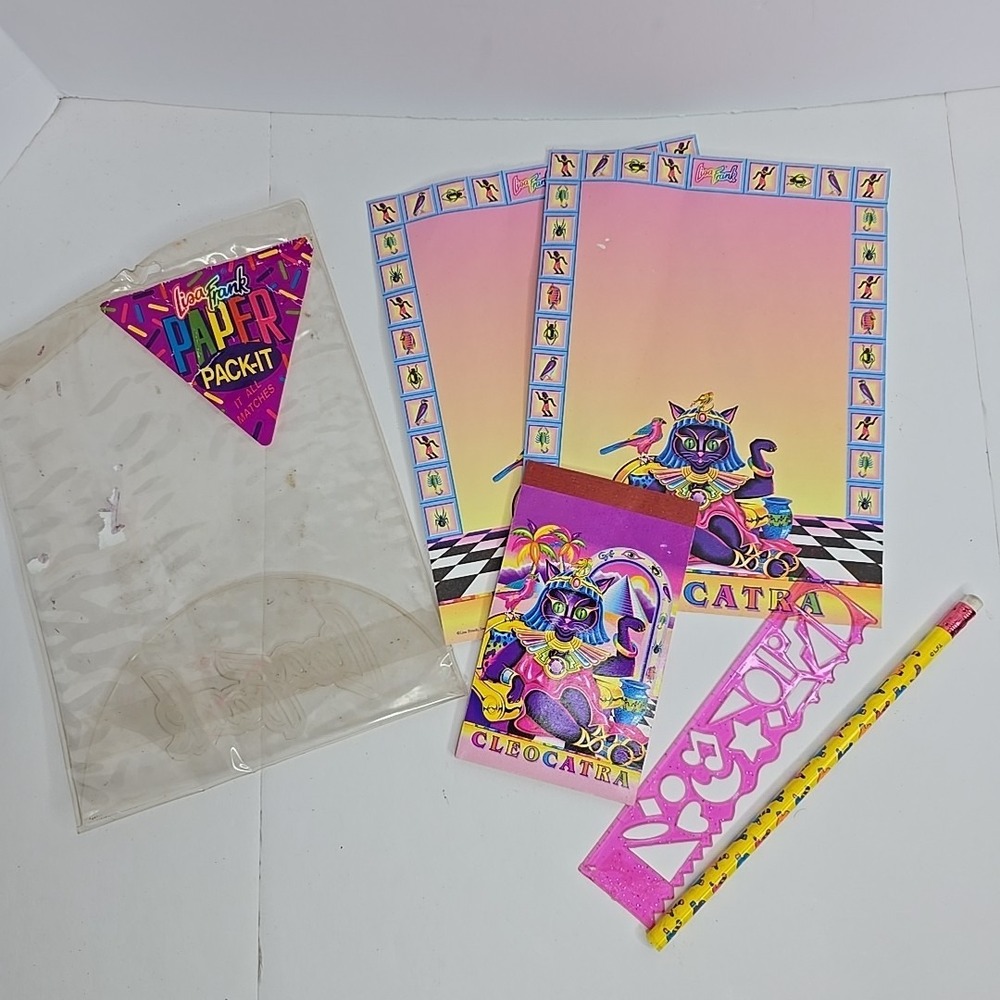 Vtg Lisa Frank Cleocatra All In One Stationery Paper Postalette Pencil Stencil
